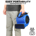 Simple Deluxe Air Mover, 305 Cfm Mini Floor Blower Fan For Water Damage, Blue, 12 Inch Blue Plastic