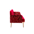 Coolmore Modern Velvet Loveseat Sofacomfy Upholstered 2 Seater Sofa With Gold Metal Legs, Small Loveseat Accent Couch For Living Bedroom Leisure Areas Red Velvet Red Foam Polyester 2 Seat