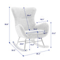 Velvet Fabric Padded Seat Rocking Chair With High Backrest And Armrests Purple Foam Upholstered