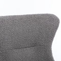 Teddy Fabric Padded Seat Rocking Chair With High Backrest And Armrests Grey Foam Upholstered