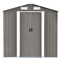 Patio 6Ft X4Ft Bike Shed Garden Shed, Metal Storage Shed With Lockable Door, Tool Cabinet With Vents And Foundation For Backyard, Lawn, Garden, Gray No Gray Weather Resistant Frame Garden & Outdoor Casual Steel Steel
