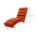 Coolmore Linen Massage Chaise Lounge Indoor With Remote Control,Ergonomic Electric Massage Long Lounger With 5 Modes For Office, Living Room,Bedroom Orange Orange Foam Linen