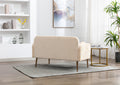 Coolmore Modern Velvet Loveseat Sofacomfy Upholstered 2 Seater Sofa With Gold Metal Legs, Small Loveseat Accent Couch For Living Bedroom Leisure Areas Beige Velvet Beige Foam Polyester 2 Seat