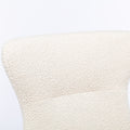 Teddy Fabric Padded Seat Rocking Chair With High Backrest And Armrests Beige Foam Upholstered