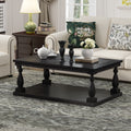 Rustic Floor Shelf Coffee Table With Storage,Solid Pine Wood As Same As Wf287269Aab Black Pine