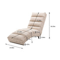 Coolmore Linen Massage Chaise Lounge Indoor With Remote Control,Ergonomic Electric Massage Long Lounger With 5 Modes For Office, Living Room,Bedroom Beige Beige Foam Linen