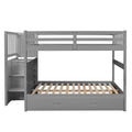 Full Over Full Bunk Bed With Twin Size Trundle, Gray Old Sku: Lt000026Aae Gray Solid Wood