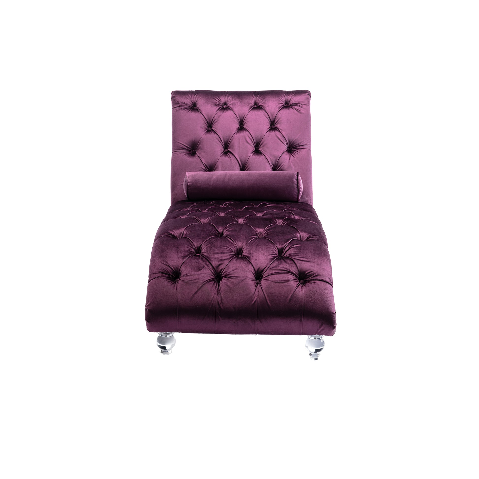 Coomoreleisure Concubine Sofa With Acrylic Feet Purple Velvet