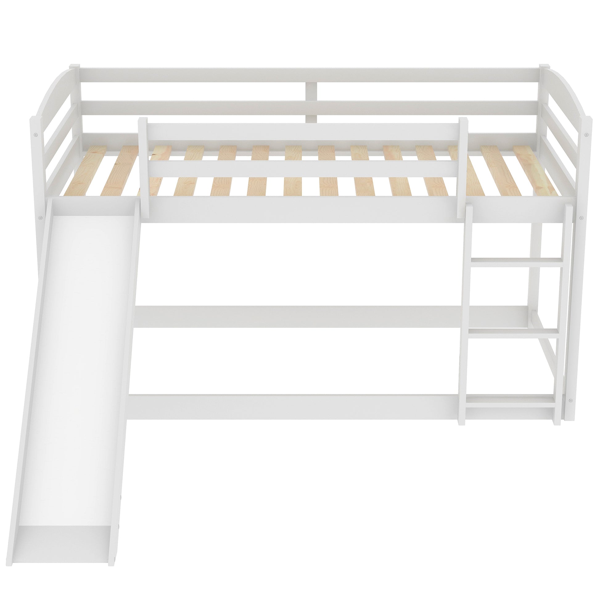 Twin Over Twin Bunk Bed With Convertible Slide And Ladderwhite Old Sku:Wf281725Aak White Pine