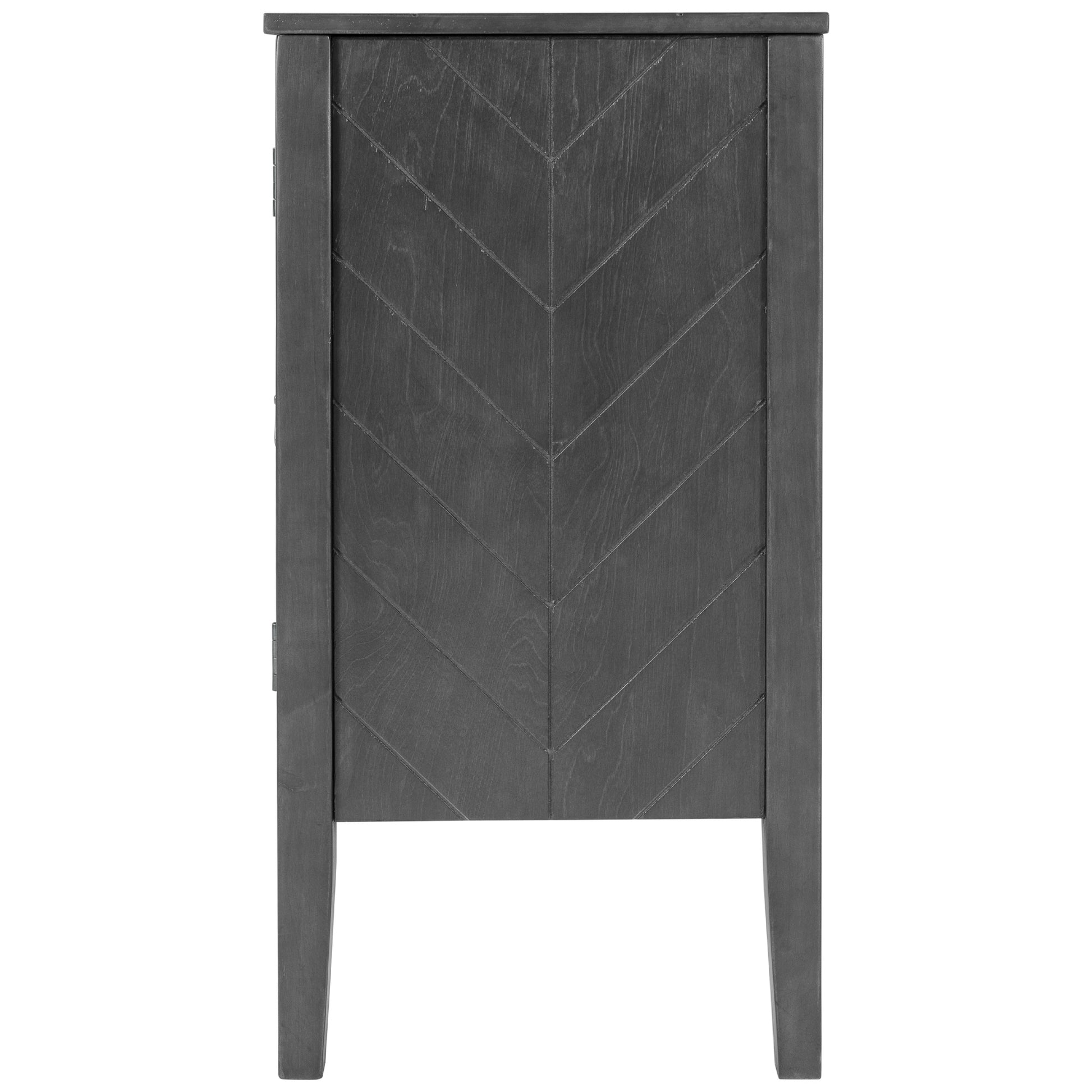 Accent Storage Cabinet Wooden Cabinet With Adjustable Shelf, Antique Gray, Entryway, Living Room, Study Room Grey Mdf