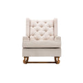 Coolmore Living Room Comfortable Rocking Chair Accent Chair Beige Polyester