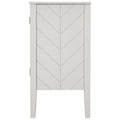 Accent Storage Cabinet Wooden Cabinet With Adjustable Shelf, Antique Gray, Entryway, Living Room, Study Room Cream White Mdf