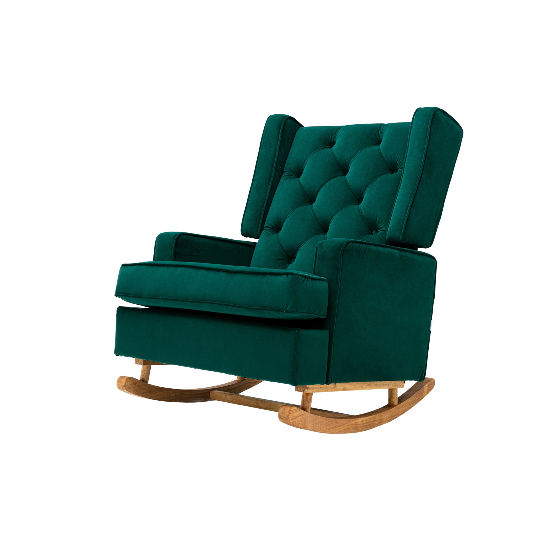Coolmore Living Room Comfortable Rocking Chair Accent Chair Emerald Polyester