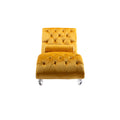 Coomoreleisure Concubine Sofa With Acrylic Feet Mustard Velvet