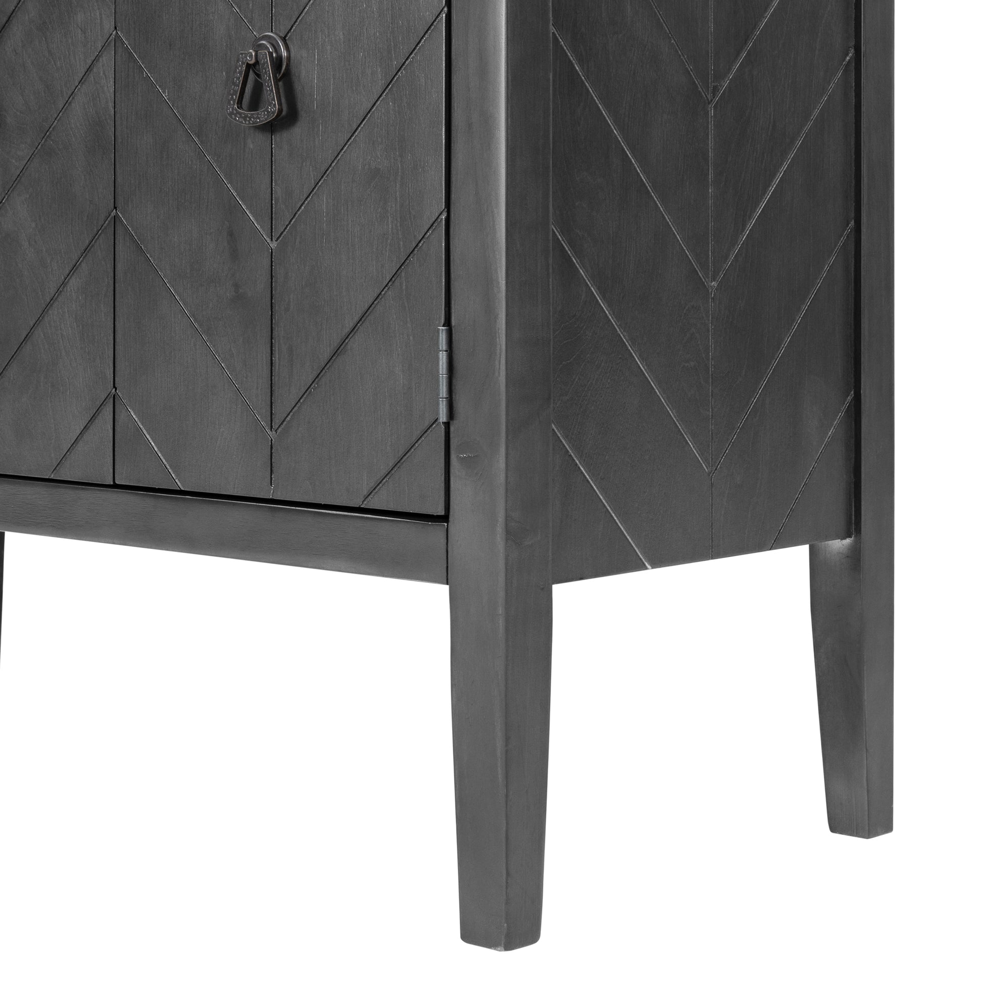 Accent Storage Cabinet Wooden Cabinet With Adjustable Shelf, Antique Gray, Entryway, Living Room, Study Room Grey Mdf