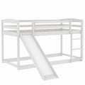 Twin Over Twin Bunk Bed With Convertible Slide And Ladderwhite Old Sku:Wf281725Aak White Pine