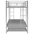 Twin Over Twin Bunk Bed With Trundle, Silver Old Sku:Mf192387Aan Silver Metal