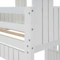 Wooden Twin Over Full Bunk Bed, Loft Bed With Playhouse, Farmhouse, Ladder And Guardrails, White Old Sku: Lt000027Aak White Solid Wood