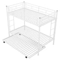 Twin Over Twin Bunk Bed With Trundle, White Old Sku:Mf192387Aak White Metal