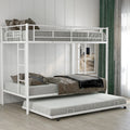 Twin Over Twin Bunk Bed With Trundle, White Old Sku:Mf192387Aak White Metal