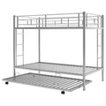 Twin Over Twin Bunk Bed With Trundle, Silver Old Sku:Mf192387Aan Silver Metal