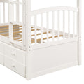 Twin Bunk Bed With Ladder, Safety Rail, Twin Trundle Bed With 3 Drawers For Teens Bedroom, Guest Room Furniture White Old Sku :Lp000071Aak White Solid Wood