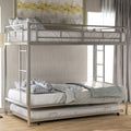 Twin Over Twin Bunk Bed With Trundle, Silver Old Sku:Mf192387Aan Silver Metal