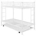 Twin Over Twin Bunk Bed With Trundle, White Old Sku:Mf192387Aak White Metal