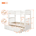 Twin Bunk Bed With Ladder, Safety Rail, Twin Trundle Bed With 3 Drawers For Teens Bedroom, Guest Room Furniture White Old Sku :Lp000071Aak White Solid Wood