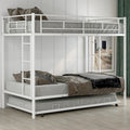 Twin Over Twin Bunk Bed With Trundle, White Old Sku:Mf192387Aak White Metal