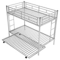 Twin Over Twin Bunk Bed With Trundle, Silver Old Sku:Mf192387Aan Silver Metal