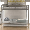 Twin Over Twin Bunk Bed With Trundle, Silver Old Sku:Mf192387Aan Silver Metal