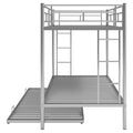 Twin Over Twin Bunk Bed With Trundle, Silver Old Sku:Mf192387Aan Silver Metal