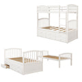 Twin Bunk Bed With Ladder, Safety Rail, Twin Trundle Bed With 3 Drawers For Teens Bedroom, Guest Room Furniture White Old Sku :Lp000071Aak White Solid Wood