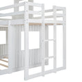 Wooden Twin Over Full Bunk Bed, Loft Bed With Playhouse, Farmhouse, Ladder And Guardrails, White Old Sku: Lt000027Aak White Solid Wood