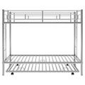 Twin Over Twin Bunk Bed With Trundle, Silver Old Sku:Mf192387Aan Silver Metal