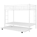 Twin Over Twin Bunk Bed With Trundle, White Old Sku:Mf192387Aak White Metal