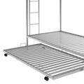 Twin Over Twin Bunk Bed With Trundle, Silver Old Sku:Mf192387Aan Silver Metal