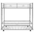 Twin Over Twin Bunk Bed With Trundle, Silver Old Sku:Mf192387Aan Silver Metal