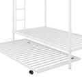 Twin Over Twin Bunk Bed With Trundle, White Old Sku:Mf192387Aak White Metal