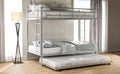 Twin Over Twin Bunk Bed With Trundle, Silver Old Sku:Mf192387Aan Silver Metal