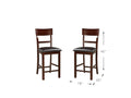 Set Of 2 Chairs Dining Room Furniture Dark Brown Cushioned Solid Wood Counter Height Chairs Brown Brown Dining Room Modern,Transitional Dining Chairs Ladder Back Solid Wood