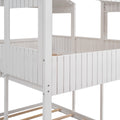 Full Over Full Woodbunk Bed With Roof, Window, Guardrail, Ladder White Old Sku: Lt000031Aak White Solid Wood