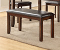 Classic Style 6Pcs Dining Set Rectangle Table 4 Side Chairs And Bench Dining Room Furniture Mdf Rubber Wood Brown Wood Dining Room Solid Wood Rubberwood Rectangular Dining Table With Chair And Bench Wood Wood Espresso Ladder Back Seats 6 60 Inches