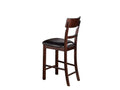 Set Of 2 Chairs Dining Room Furniture Dark Brown Cushioned Solid Wood Counter Height Chairs Brown Brown Dining Room Modern,Transitional Dining Chairs Ladder Back Solid Wood