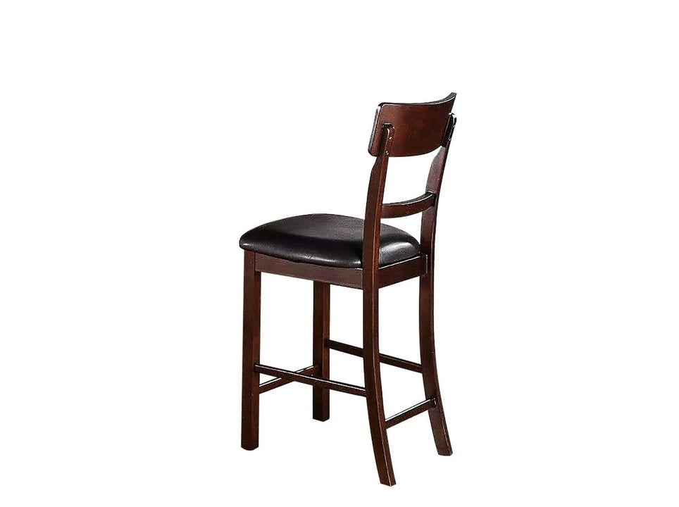Set Of 2 Chairs Dining Room Furniture Dark Brown Cushioned Solid Wood Counter Height Chairs Brown Brown Dining Room Modern,Transitional Dining Chairs Ladder Back Solid Wood