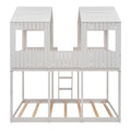 Full Over Full Woodbunk Bed With Roof, Window, Guardrail, Ladder White Old Sku: Lt000031Aak White Solid Wood