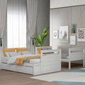 Twin Over Full Bunk Bed With Storage White Old Sku :Lp000022Aak Twin White Solid Wood