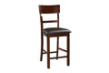 Set Of 2 Chairs Dining Room Furniture Dark Brown Cushioned Solid Wood Counter Height Chairs Brown Brown Dining Room Modern,Transitional Dining Chairs Ladder Back Solid Wood