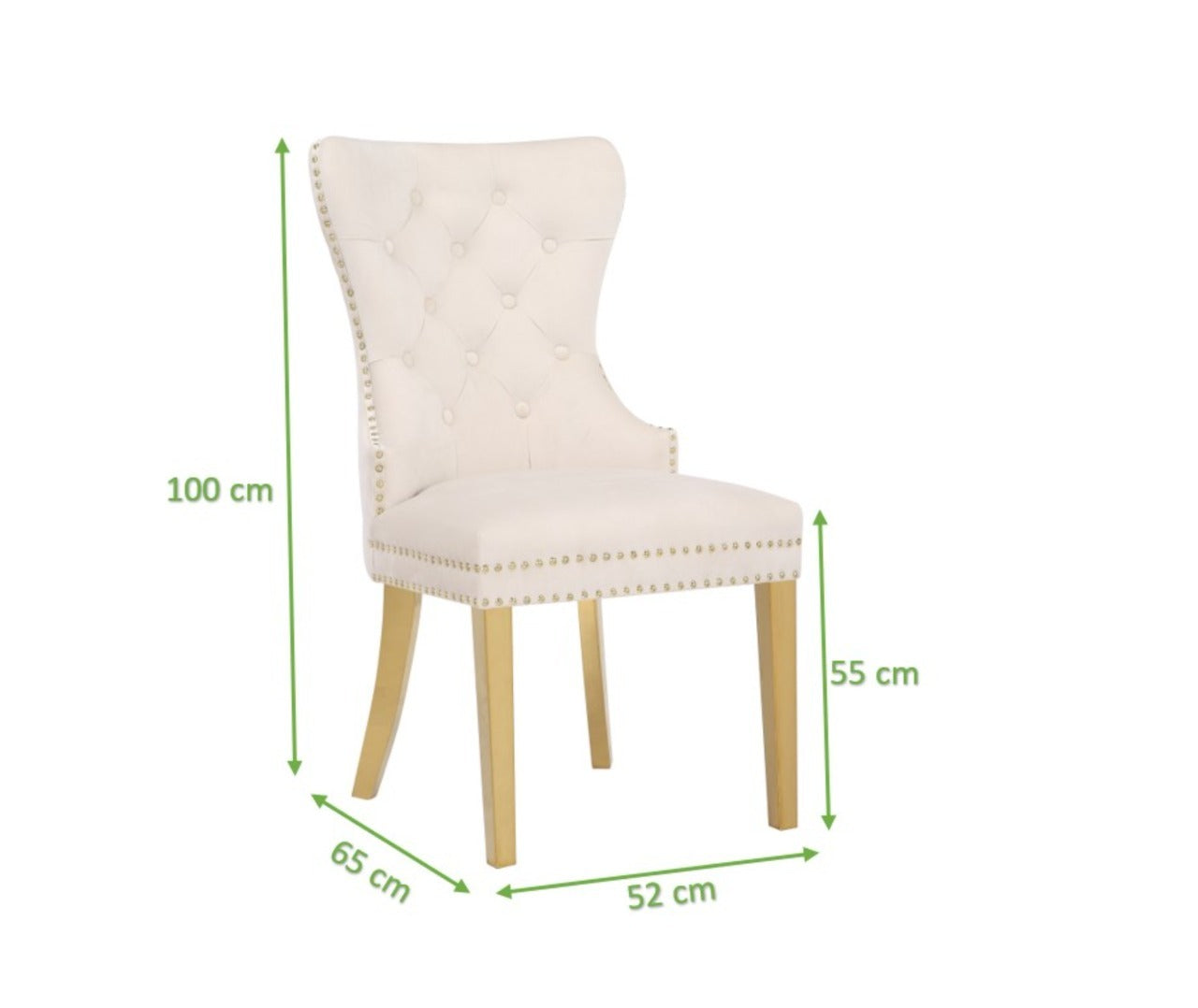 Simba Gold 2 Piece Dinning Chair Finish With Velvet Fabric In Beige Beige Dining Room Traditional Accent Chairs Tufted Back Stainless Steel